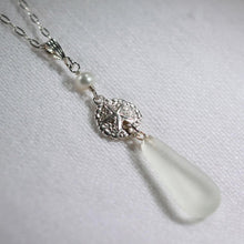 Load image into Gallery viewer, Small Sand Dollar and Sea Glass Necklace (choose color)