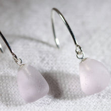 Load image into Gallery viewer, Simple Silver Ear Wire Sea Glass Earrings (Choose Color)