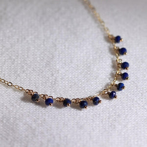 Lapis charm necklace in 14 kt. GF