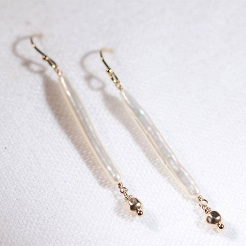 Freshwater Pearl and charm Dangle Earrings in 14 kt Gold Filled