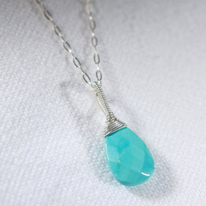 Sleeping Beauty Turquoise pendant Necklace in sterling silver