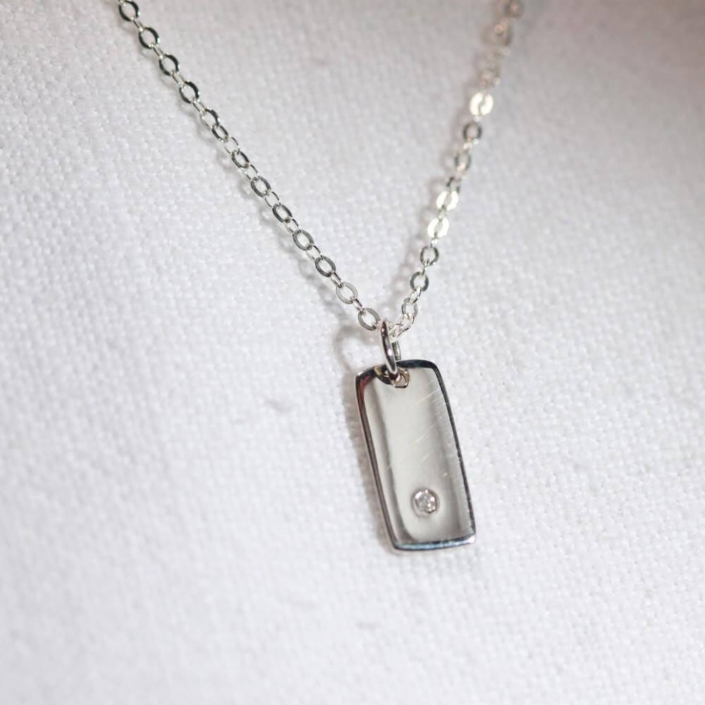 Diamond and silver Charm Necklace in sterling silver