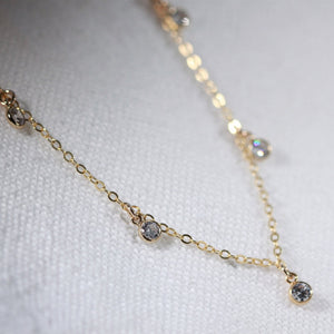 Cubic Zirconia Charm Necklace in 14 kt Gold-Filled