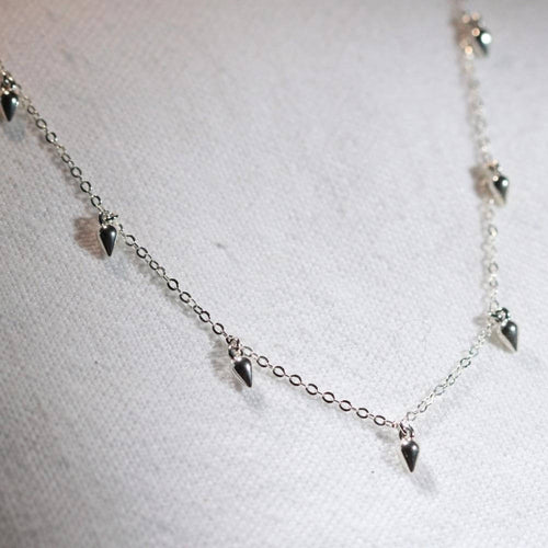 Shiny Sterling Silver pendulum Charm Necklace in Sterling Silver