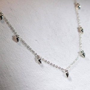 Shiny Sterling Silver pendulum Charm Necklace in Sterling Silver