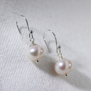 Freshwater Petit Pearl Earrings in Sterling Silver