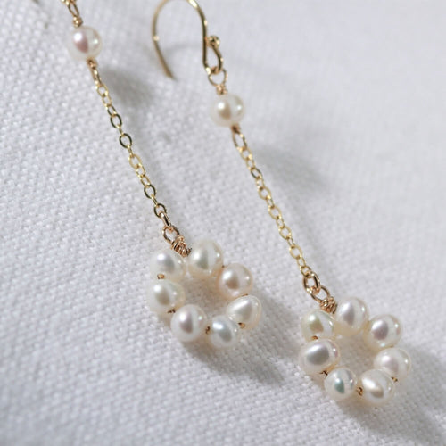 Freshwater pearl Flirty Chain Dangle Earrings in 14 kt Gold Filled