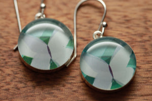 Butterflies earrings made from recycled Starbucks gift cards, sterling silver and resin