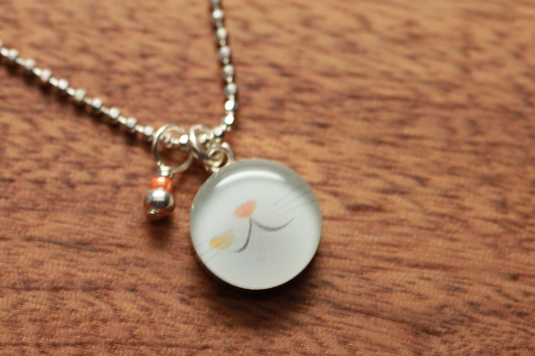 Kitty Nose Boop  necklace made from recycled Starbucks gift cards, sterling silver and resin