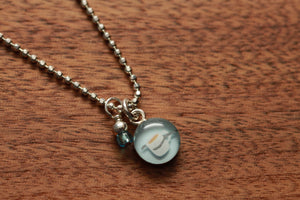 Tiny Coffee Cup necklace made from recycled Starbucks gift cards, sterling silver and resin