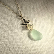 Load image into Gallery viewer, Hummingbird Sea Glass Necklace (Choose color)