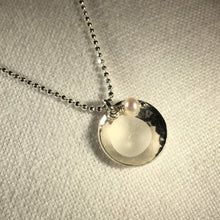 Load image into Gallery viewer, Silver Dish Bezel Sea Glass Necklace (Choose color)