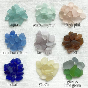 Simple Silver Ear Wire Sea Glass Earrings (Choose Color)